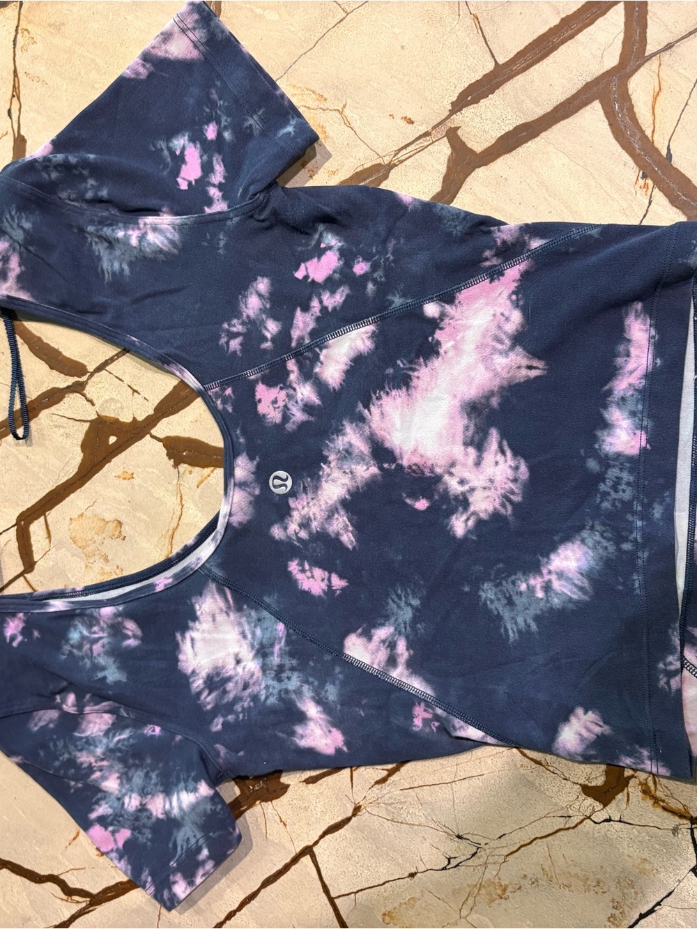 lululemon athletica Navy and Pink Tie-Dye Racerback Top